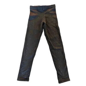 H&M Full-Length Cotton Pants for Girls Gray With Polka Dots Size 7-8